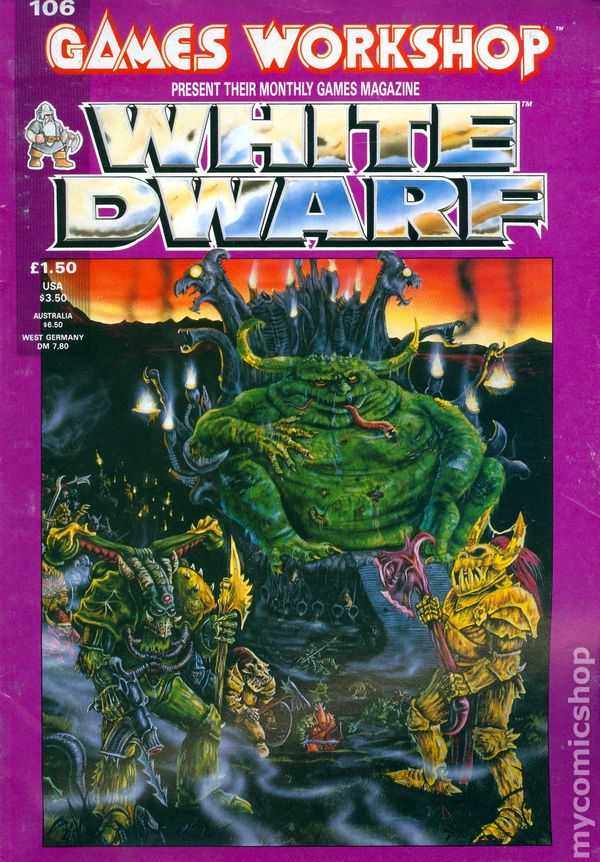 The cover of White Dwarf magazine issue 106